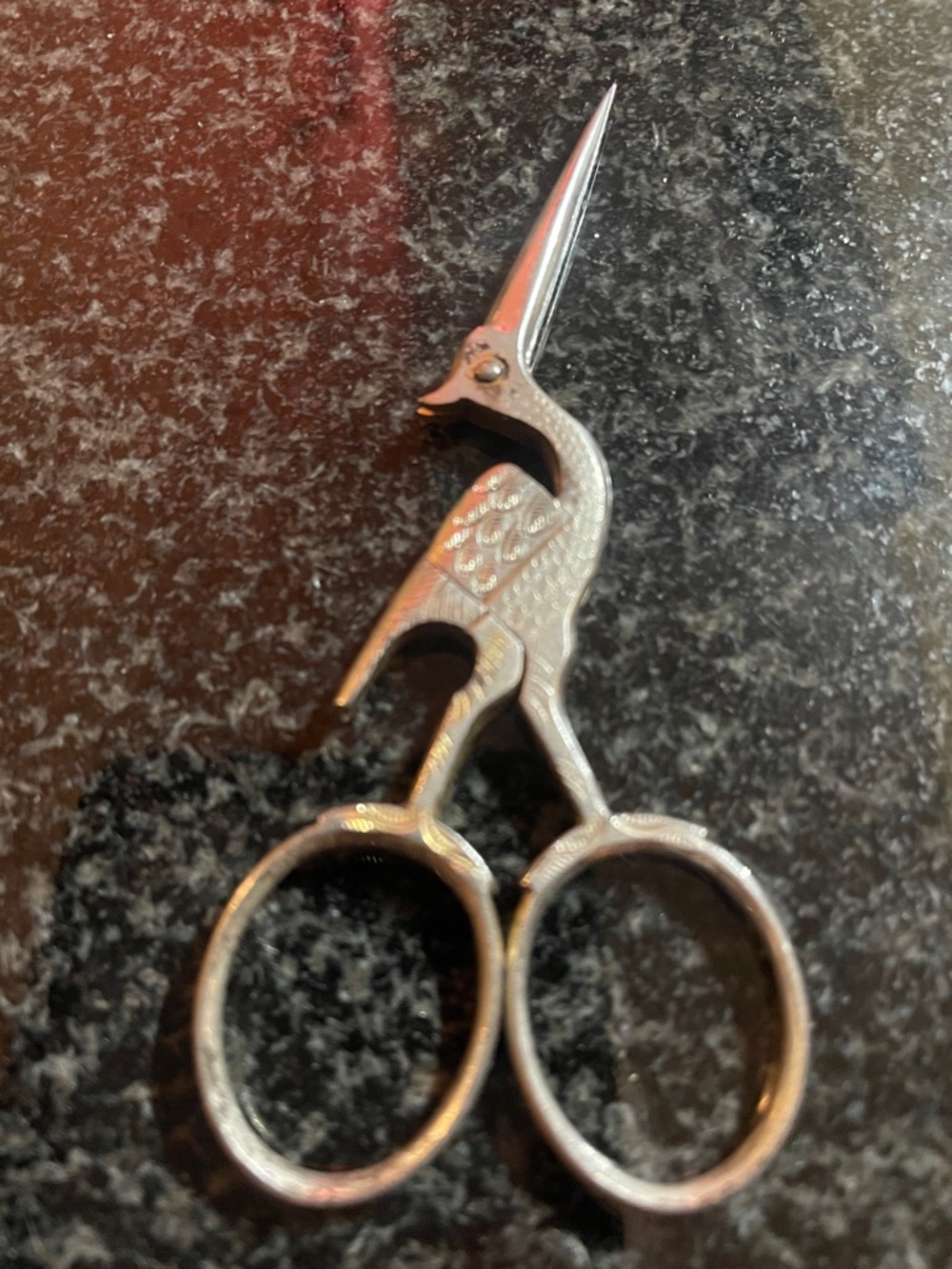 VTG Silver Stork Embroidery Scissors - Silver tone - no marking - Picture 3 of 5